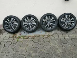 4  Alufelge für Kia, Hyundai, Mazda mit Winterreifen 215 55 R17 98V  anthrazit