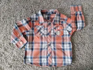 Hemd, orangekariert von H&M, Größe 92