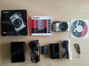 CASIO EXILIM EX-FH100 silber top+OVP+viele extras+Rechnung Bild 7
