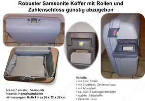 Robuster Samsonite Koffer mit Rollen und Zahlenschloss günstig abzugeben