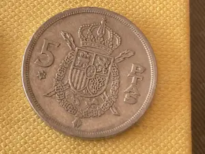 Münze Münzen Umlaufmünze Spanien 5 Pesetas 1975 im Stern 80
