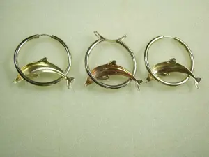 Set: Creolen - Ohrringe und Anhänger, 333 Gold, 35 x 2,7 mm, 8,1g Bild 2