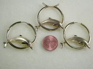 Set: Creolen - Ohrringe und Anhänger, 333 Gold, 35 x 2,7 mm, 8,1g Bild 3