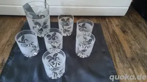 6 Whisky Gläser mit Eiswürfel Glas 
