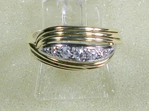 kleiner Diamant-Ring Größe 15,6 - 49 0,22 Carat TW-vsi 585 Gold