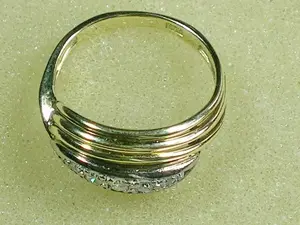 kleiner Diamant-Ring Größe 15,6 - 49 0,22 Carat TW-vsi 585 Gold Bild 3