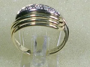 kleiner Diamant-Ring Größe 15,6 - 49 0,22 Carat TW-vsi 585 Gold Bild 2