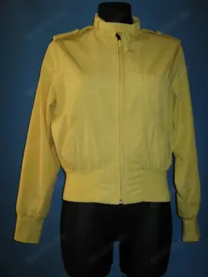 NEUw Ausgefallen Original VINTAGE Bomber Blouson Kurz Jacke JOOP! Gr. 34- 38  XS- S sonnen gelb