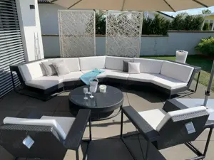 DEDON Luxus Lounge Gartenmöbel Gruppe Carbon Sitzgarnitur