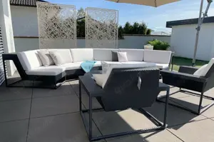 DEDON Luxus Lounge Gartenmöbel Gruppe Carbon Sitzgarnitur Bild 2