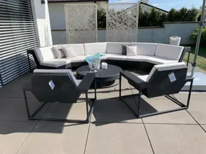 DEDON Luxus Lounge Gartenmöbel Gruppe Carbon Sitzgarnitur Bild 4
