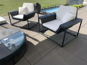 DEDON Luxus Lounge Gartenmöbel Gruppe Carbon Sitzgarnitur Bild 5