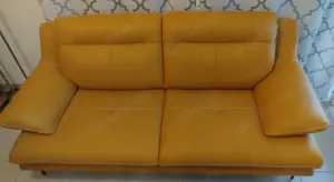 Hochwertiges Leder-Sofa in warmem Gelb (Calia Italia: Cezanne) Bild 3