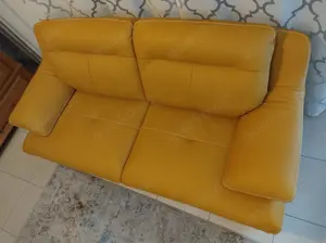 Hochwertiges Leder-Sofa in warmem Gelb (Calia Italia: Cezanne) Bild 5