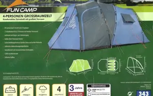 FUN CAMP 4-Personen Großraumzelt