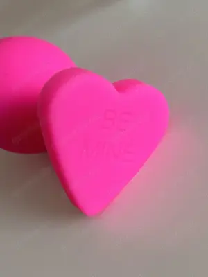 Analplug mit Nachricht, 8 CM Be Mine aus Silikon mit Gel 250ml Bild 2