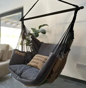 Izabell  Hängesessel mit Großen Kissen   XXL Schaukelstuhl NEU