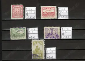 Polen, Bestellpostanstalten 1915-1918: 5 Briefmarken