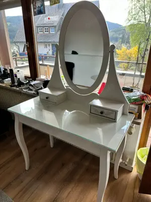   Ikea HEMNES Frisiertisch mit Spiegel, weiß  