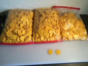 Pfandmarken Wertmarken Gelb 1877 Stück