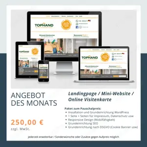 Individuelle Landingpage   Mini-Website   WordPress