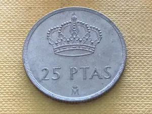 Münze Münzen Umlaufmünze Spanien 25 Pesetas 1975 im Stern 79