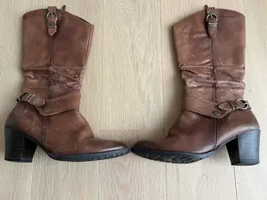Tamaris Leder Stiefel Cognac Größe 37 Neuwertig