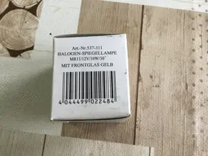 Halogen Spiegellampe MR 11 12 Volt 10 Watt Frontglas Gelb