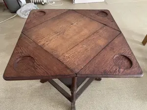 Antiker Spieltisch Beistelltisch, Echtholz, um 1900