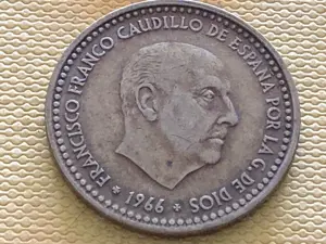 Münze Münzen Umlaufmünze Spanien 1 Peseta 1966 im Stern 71 Bild 2