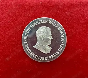 Silbermedaille Willy Brandt 1971 Friedensnobelpreis 14,88 g 999,9 Feinsilber