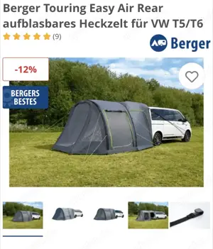 Heckzelt aufblasbar für VW-Bus