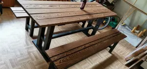 2 Bank-1 Tisch Kombination Balkonmöbel Gartenmöbel Neu Massivholz