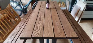 2 Bank-1 Tisch Kombination Balkonmöbel Gartenmöbel Neu Massivholz Bild 5