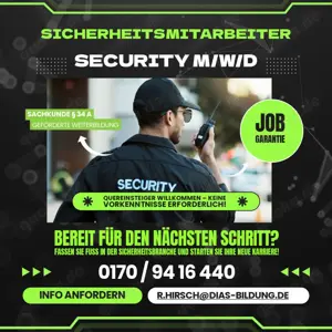 Raum Schkeuditz (m w d) als Sicherheitsmitarbeiter