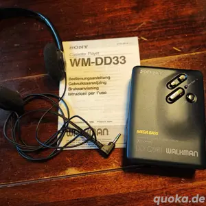 Sony Walkman WM-DD33 mit Anleitung und Sony Kopfhörer MDR-102