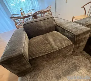Großer Sessel aus Cord farbe Taupe Modell Borani aus Micasa