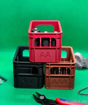 Batterieaufbewahrungs Bierkasten 3D-gedruckt Batterieorganizer