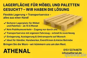 Lagerfläche für Europaletten inkl. Transport   ab 15   Monat!