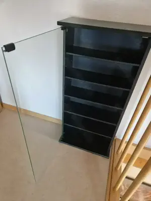CD Schrank   Regal mit Glastür schwarz für ca. 240 CDs