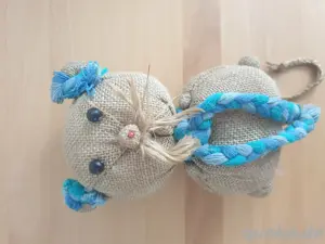 Maus aus Sackleinen, Stofftier 