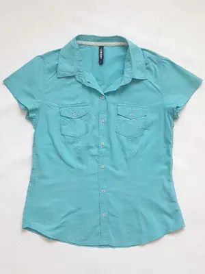 Leichte Sommerbluse, Gr. 36 S, türkis