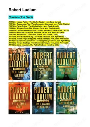 Sammlung 12 Bände (Konvolut) Robert Ludlum CovertOne 1-12 (u.a. Der Hades-Faktor;Die Nano-Invasion)