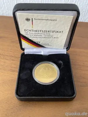 100 Euro Goldmünze Deutschland, 2018 Unesco-Welterbe- Schlösser Augustusburg A