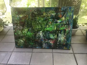 Acrylgemälde Abstrakt auf Leinwand Unikat 50x70 Preis VHS