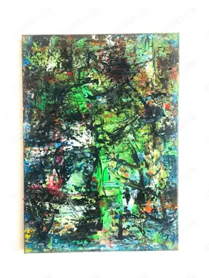 Acrylgemälde Abstrakt auf Leinwand Unikat 50x70 Preis VHS Bild 3