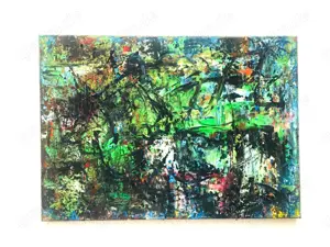 Acrylgemälde Abstrakt auf Leinwand Unikat 50x70 Preis VHS Bild 4