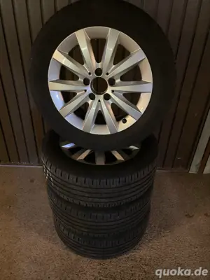 4 Original Mercedes-Benz 16 Zoll Alufelgen mit Bereifung A und B Klasse und andere Modelle. Bild 2