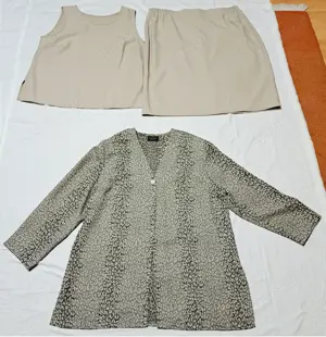 Damen-Kostüm, Kombination 3-teilig, Bluse, Top und Rock, Größe 23, beige Bild 6
