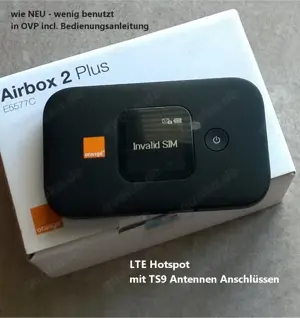 Airbox 2 Plus Huawei E5577C LTE Router Hotspot TS9 Antenne Akku wie NEU